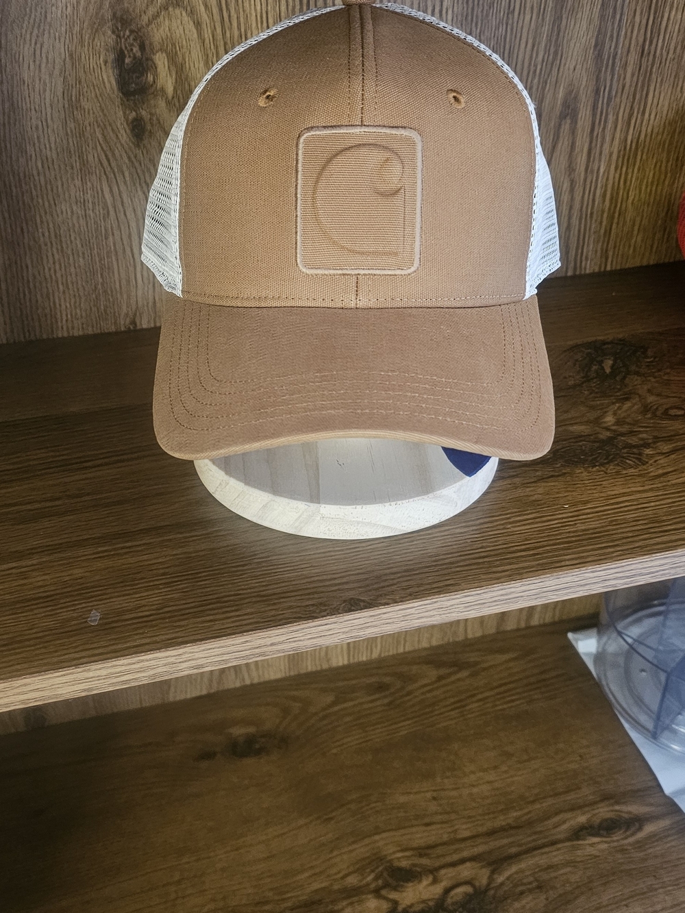 Carhartt Brown and White Mesh Logo Trucker Hat